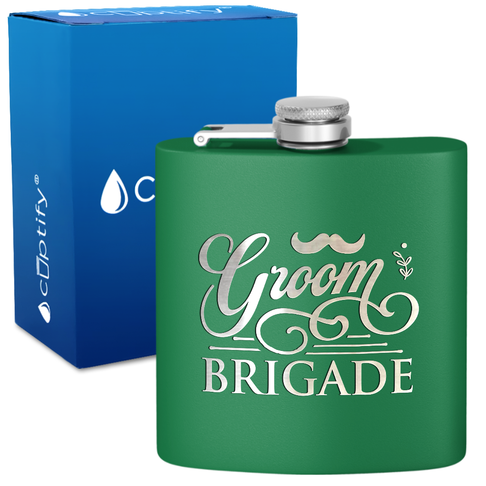 Groom Brigade 6 oz Stainless Steel Hip Flask