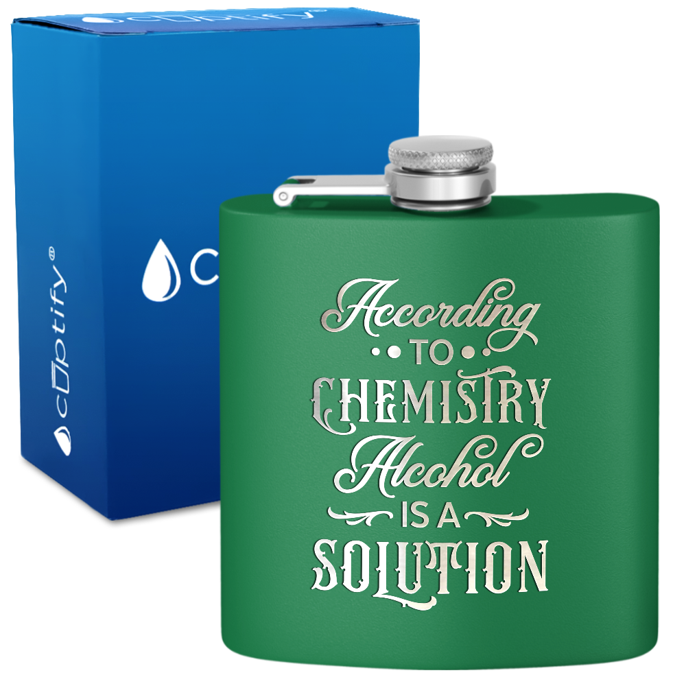 According To Chemistry 6 oz Stainless Steel Hip Flask