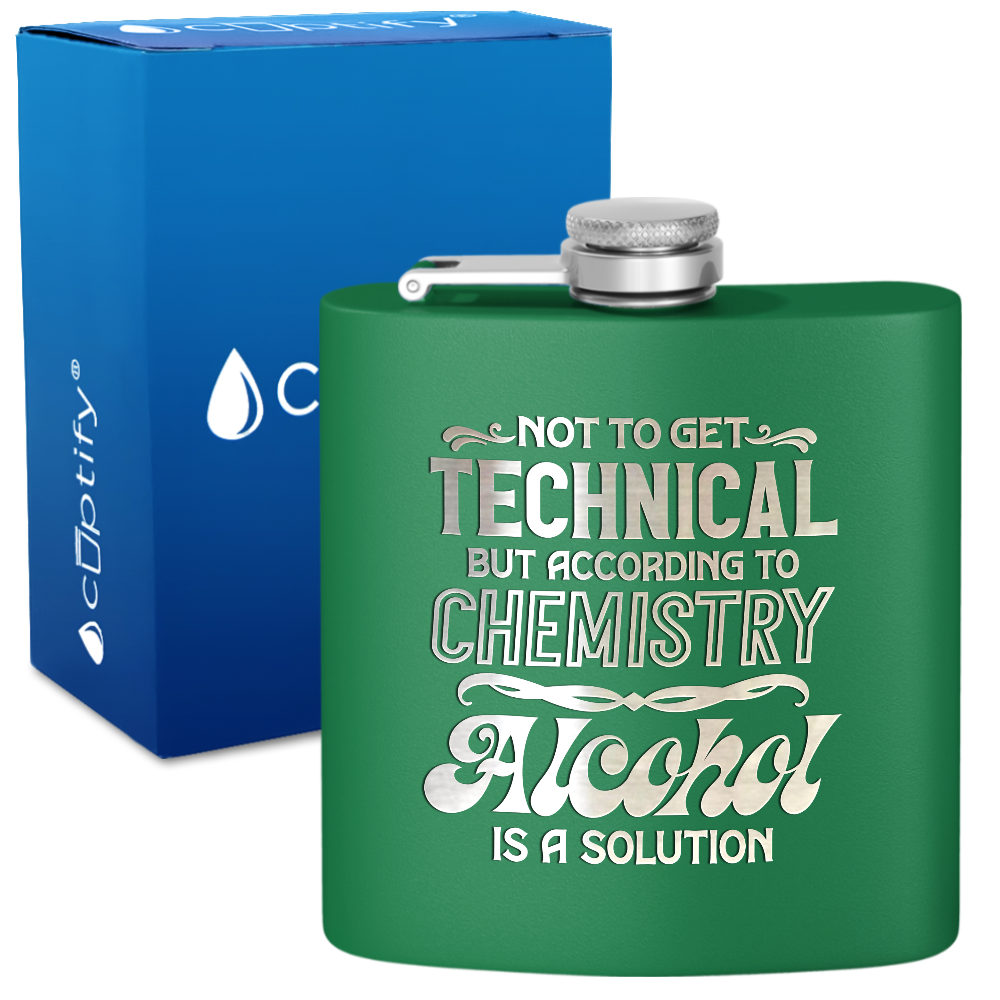 Not To Get Technical 6 oz Stainless Steel Hip Flask