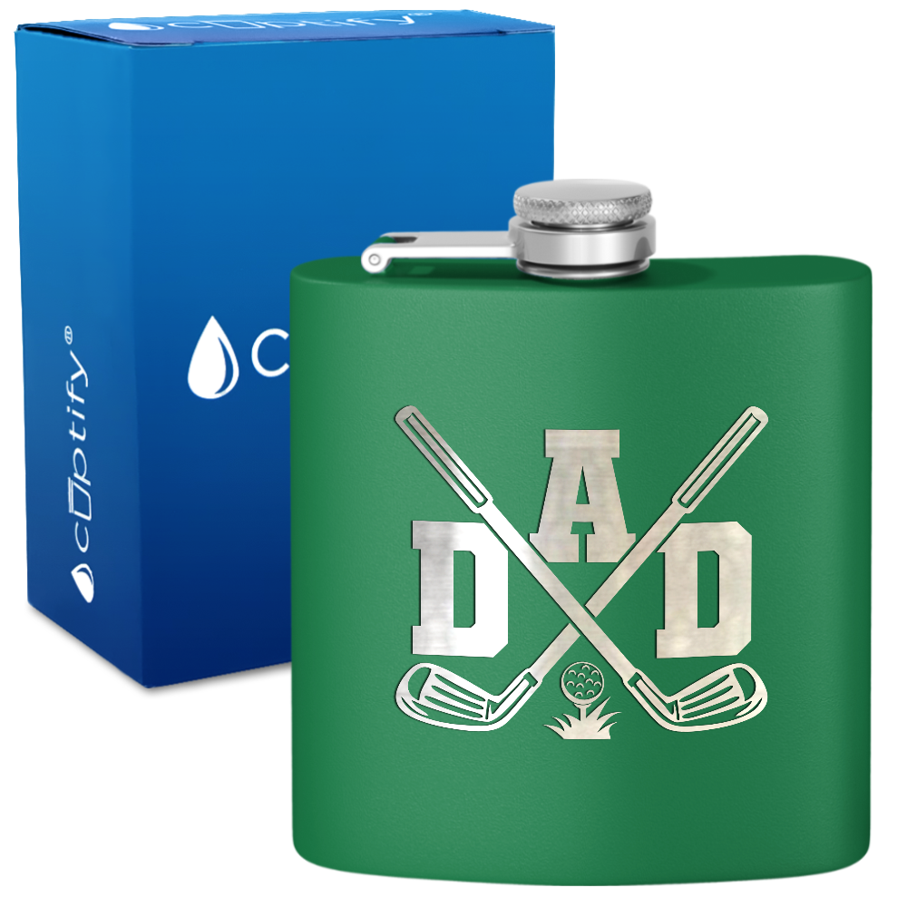 Golf Dad 6oz Stainless Steel Hip Flask