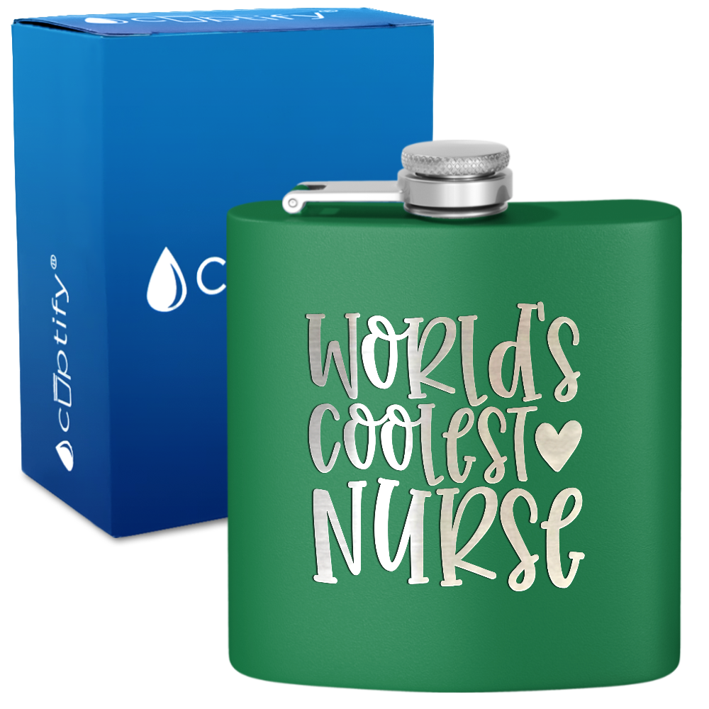 World's Coolest Nurse 6oz Stainless Steel Hip Flask