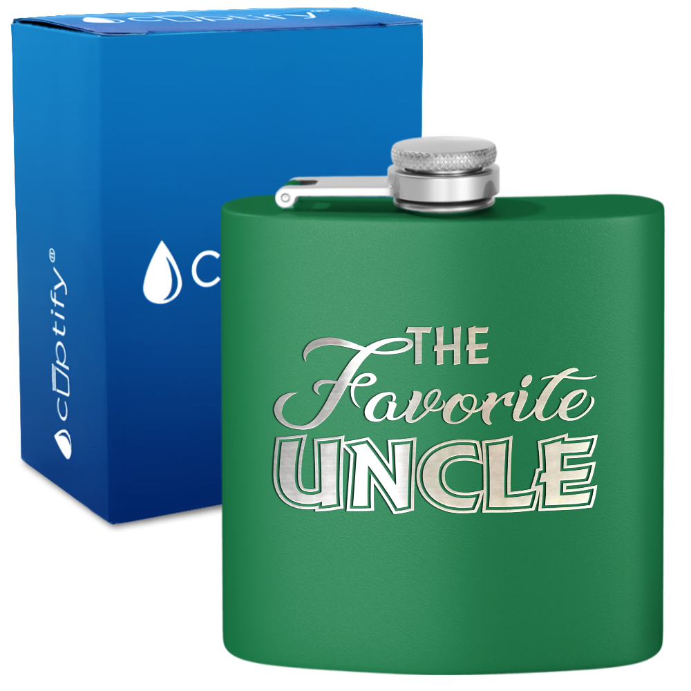 The Favorite Uncle 6oz Stainless Steel Hip Flask