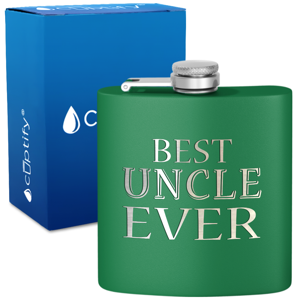 Best Uncle Ever 6oz Stainless Steel Hip Flask