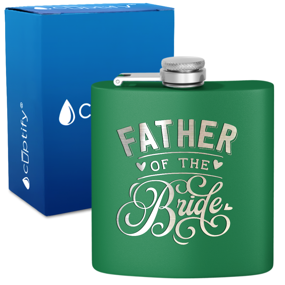 Father of the Bride 6 oz Stainless Steel Hip Flask