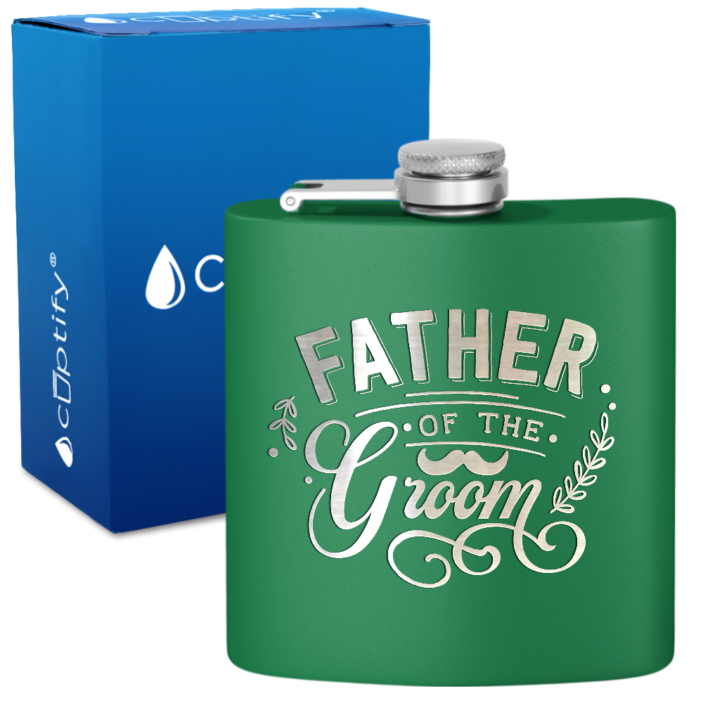 Father of the Groom 6 oz Stainless Steel Hip Flask
