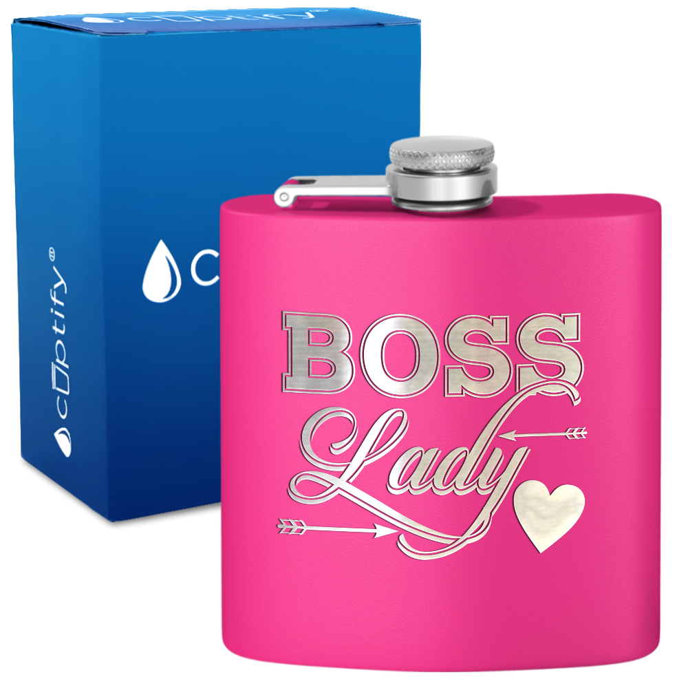 Boss Lady 6oz Stainless Steel Hip Flask
