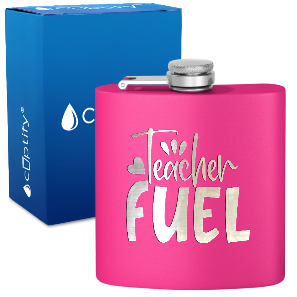 Teacher Fuel 6oz Stainless Steel Hip Flask