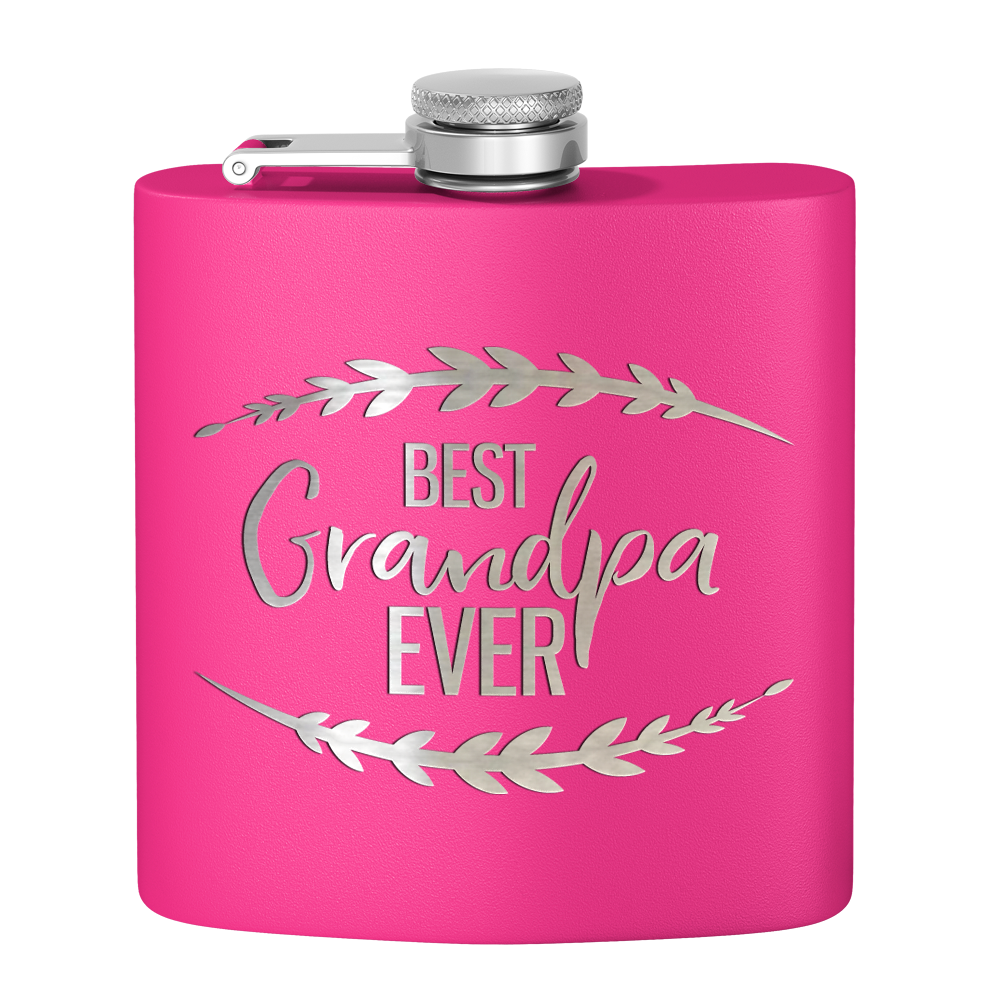 Best Grandpa Ever 6 oz Stainless Steel Hip Flask