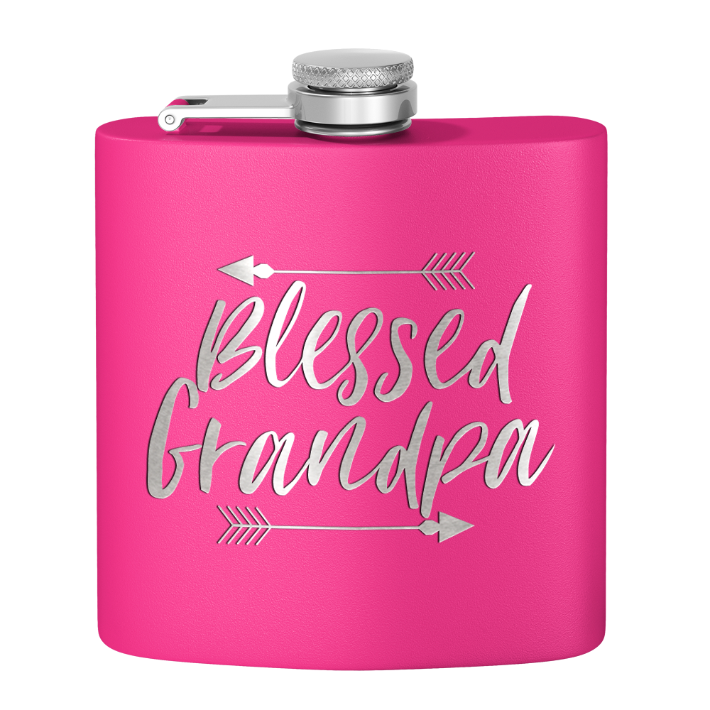 Blessed Grandpa 6 oz Stainless Steel Hip Flask