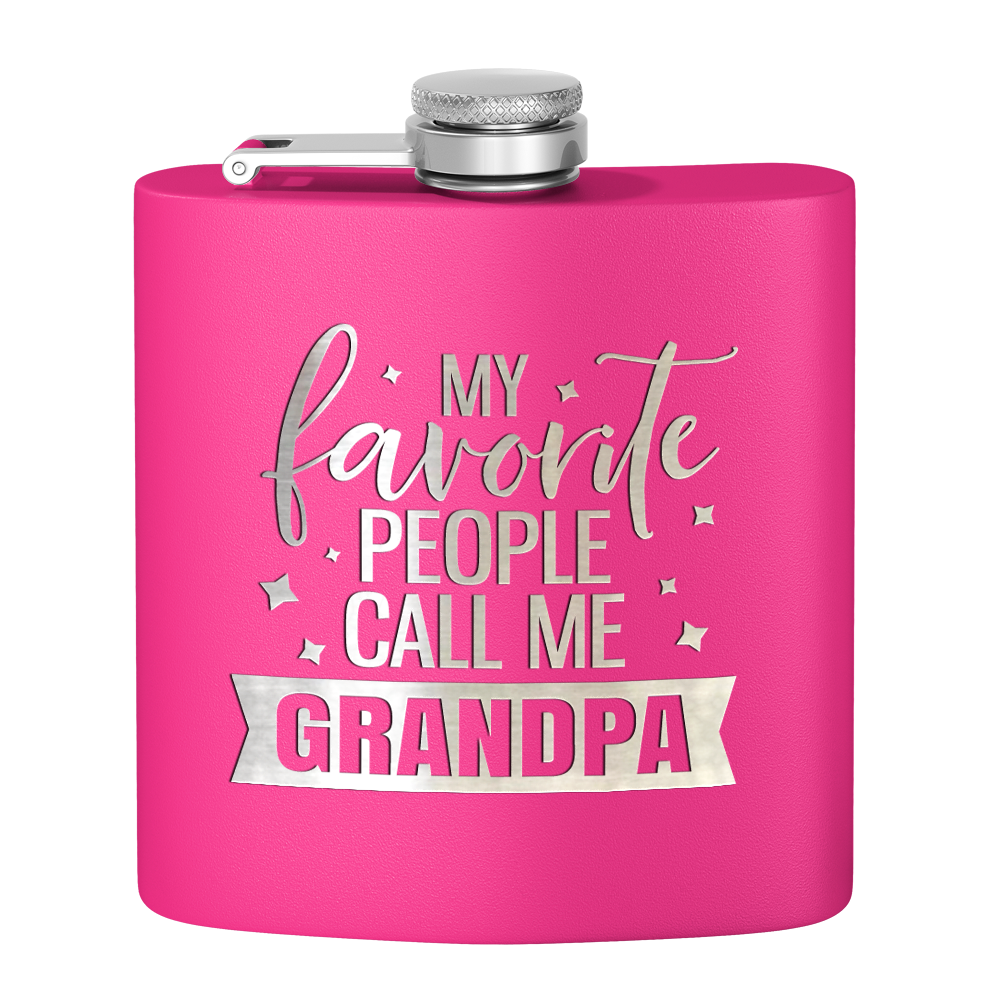 Favorite People Grandpa 6 oz Stainless Steel Hip Flask