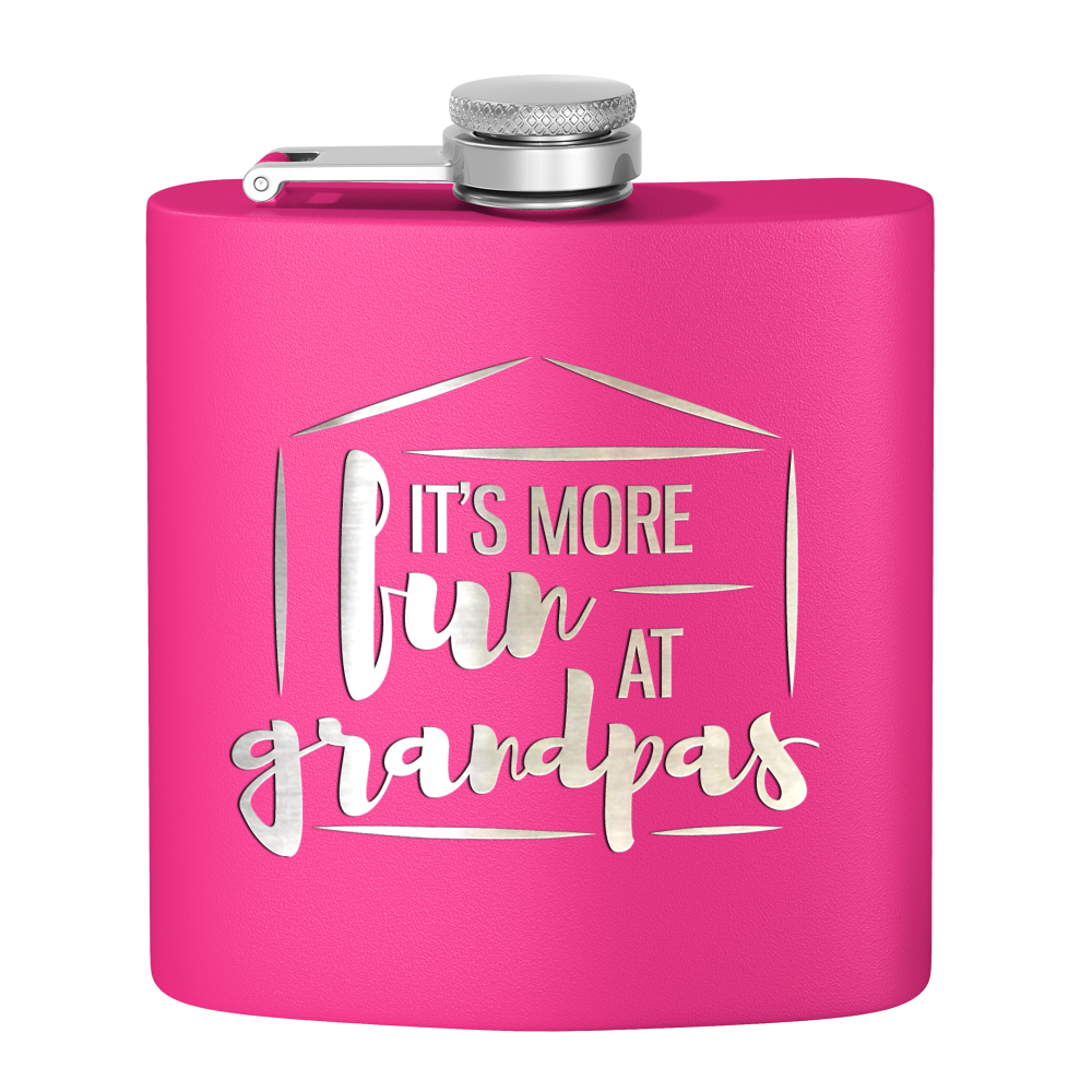 Fun At Grandpas 6 oz Stainless Steel Hip Flask