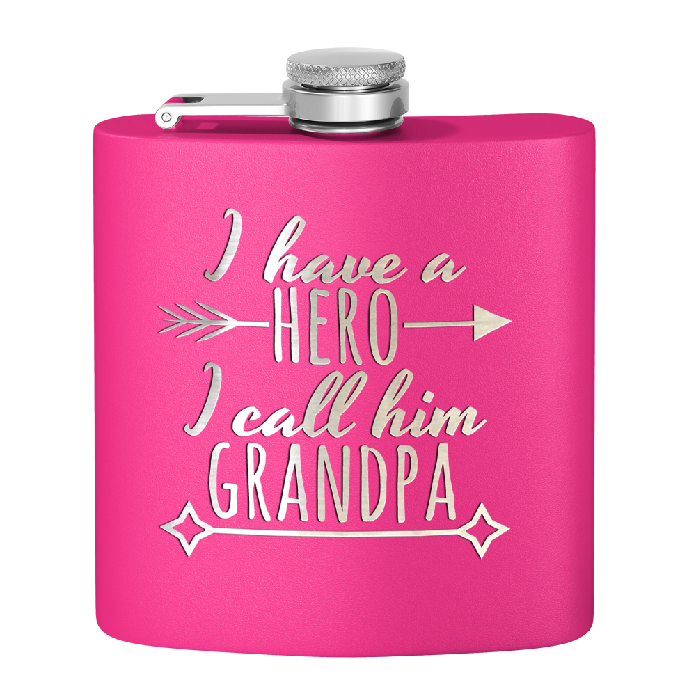 Grandpa Hero 6 oz Stainless Steel Hip Flask