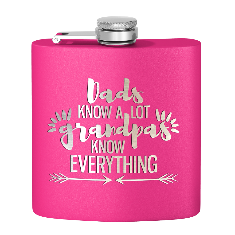 Grandpa Knows 6 oz Stainless Steel Hip Flask