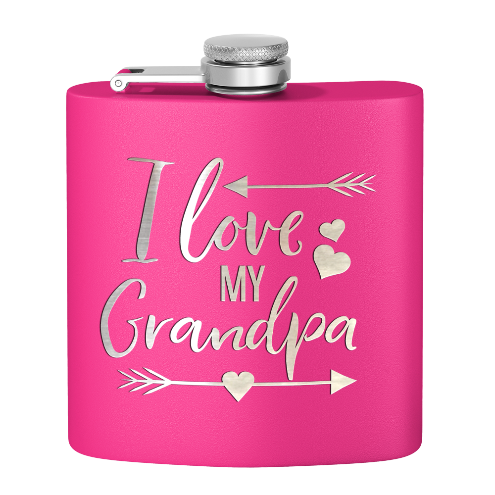 Love Grandpa 6 oz Stainless Steel Hip Flask