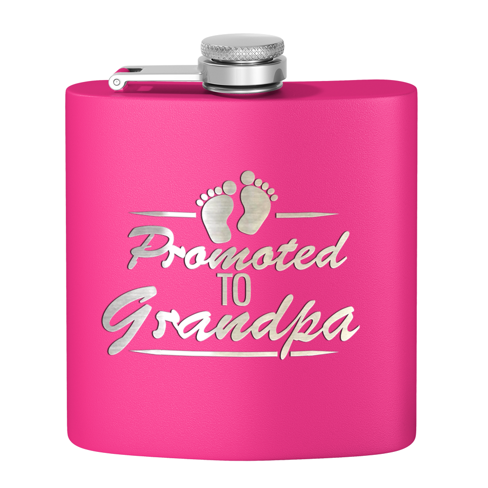 Promoted to Grandpa 6 oz Stainless Steel Hip Flask