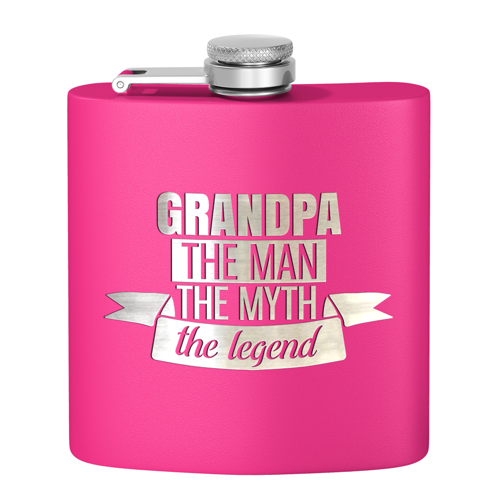 Grandpa The Man 6 oz Stainless Steel Hip Flask