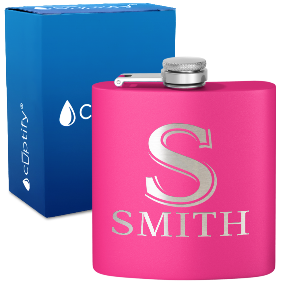 Personalized Monogram Initial and Name 6oz Hip Flask