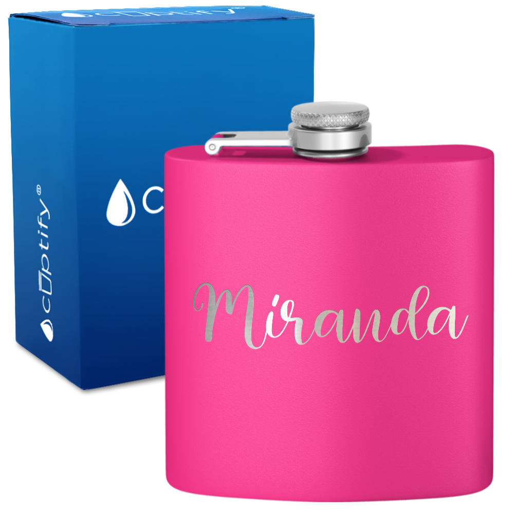 Personalized Miranda Style 6oz Hip Flask