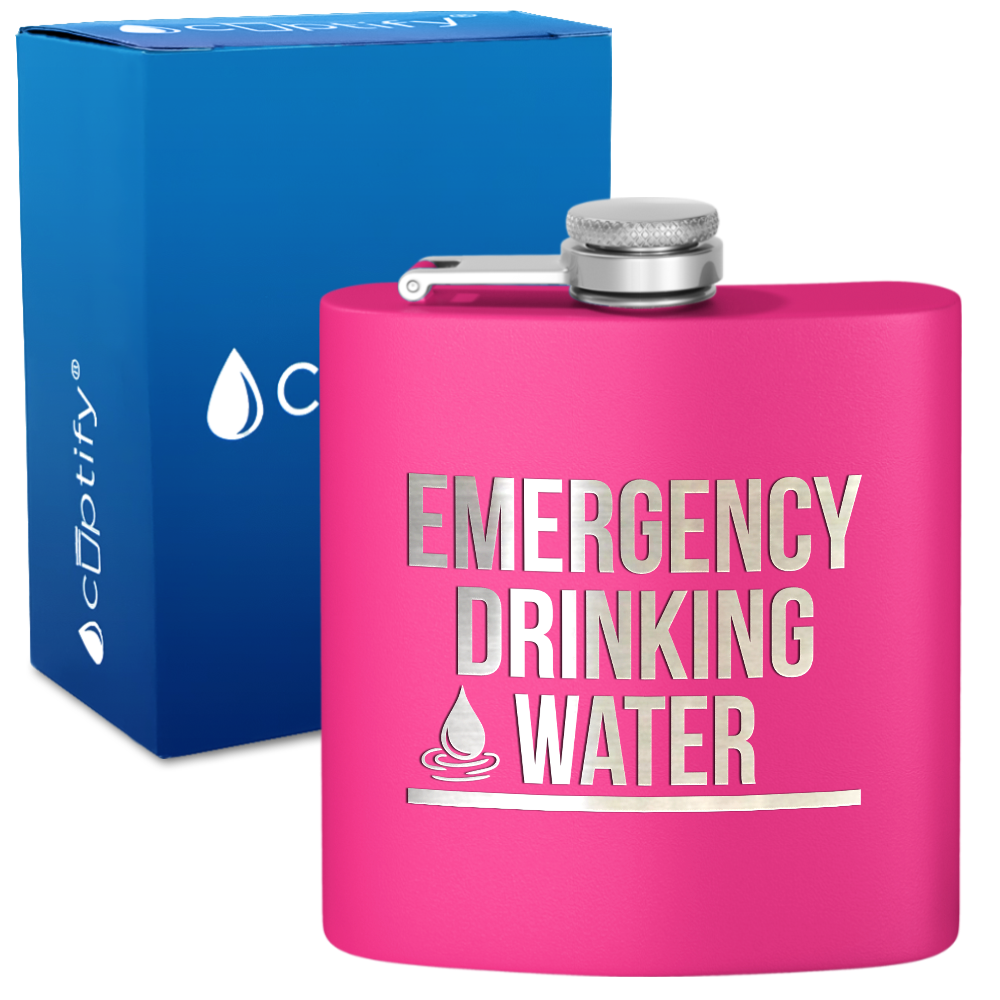 Emergency Drinking Water 6 oz Stainless Steel Hip Flask