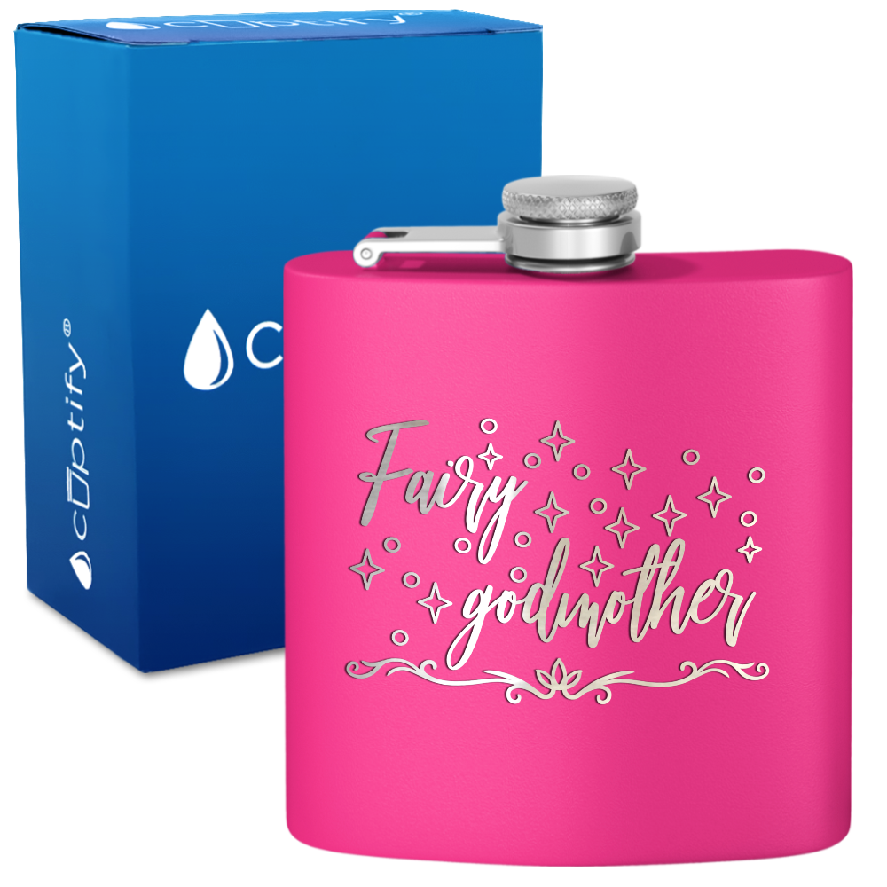 Fairy Godmother 6 oz Stainless Steel Hip Flask