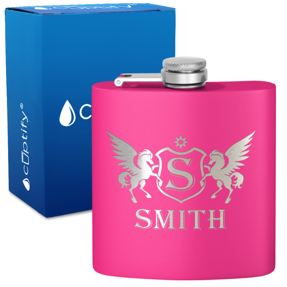 Personalized Pegasus 6oz Hip Flask
