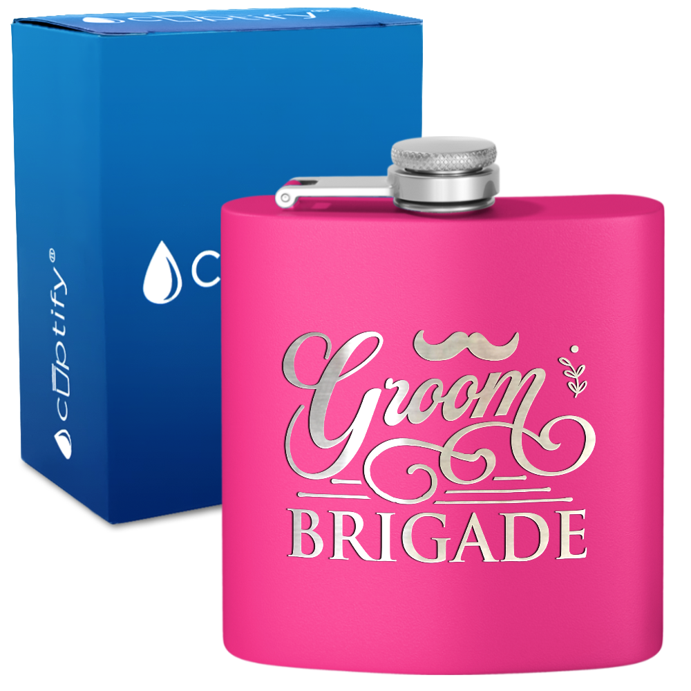 Groom Brigade 6 oz Stainless Steel Hip Flask