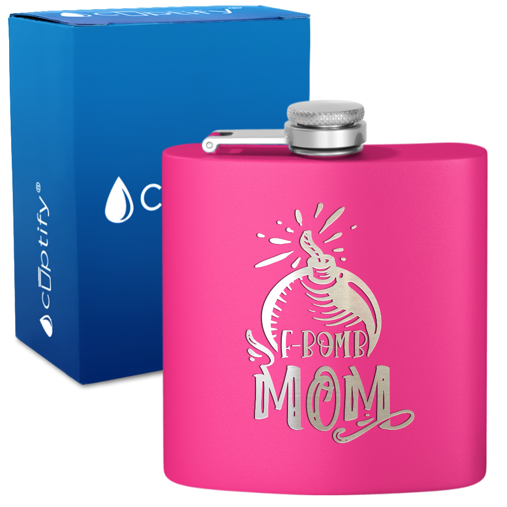 F-Bomb Mom 6 oz Stainless Steel Hip Flask