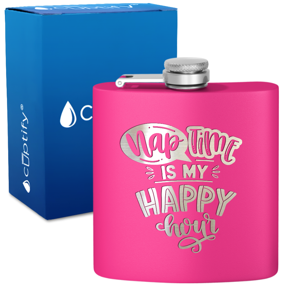 Nap Time 6 oz Stainless Steel Hip Flask