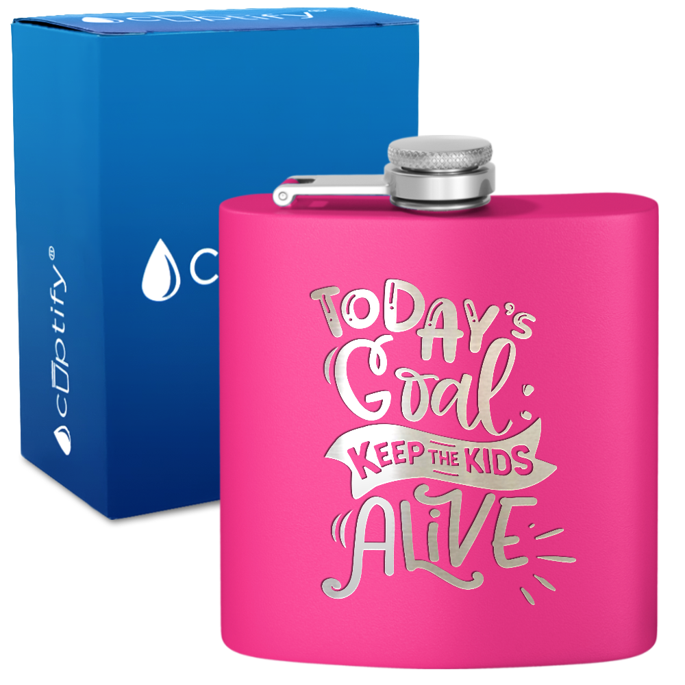 Keep The Kids Alive 6 oz Stainless Steel Hip Flask