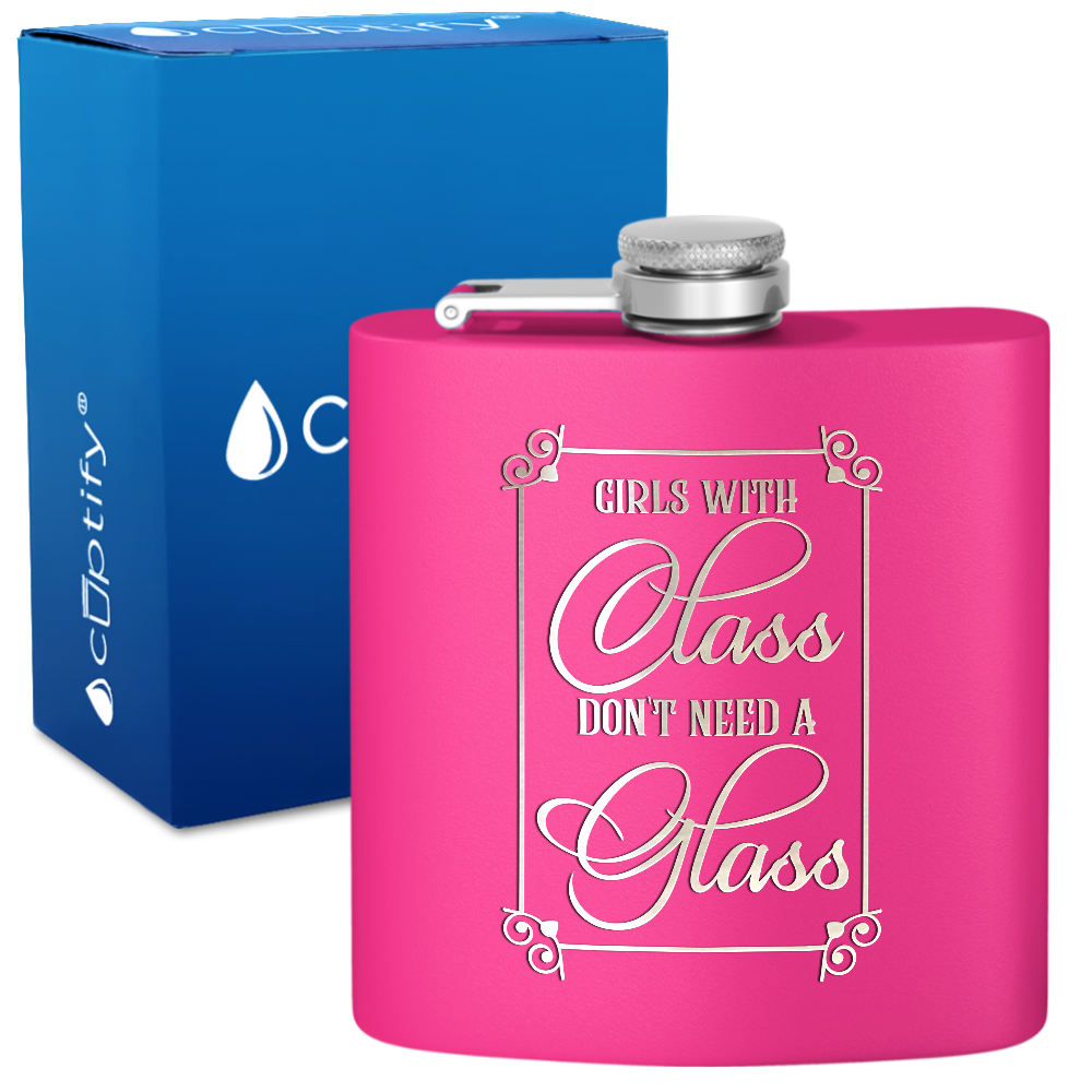 Girls With Class 6 oz Stainless Steel Hip Flask