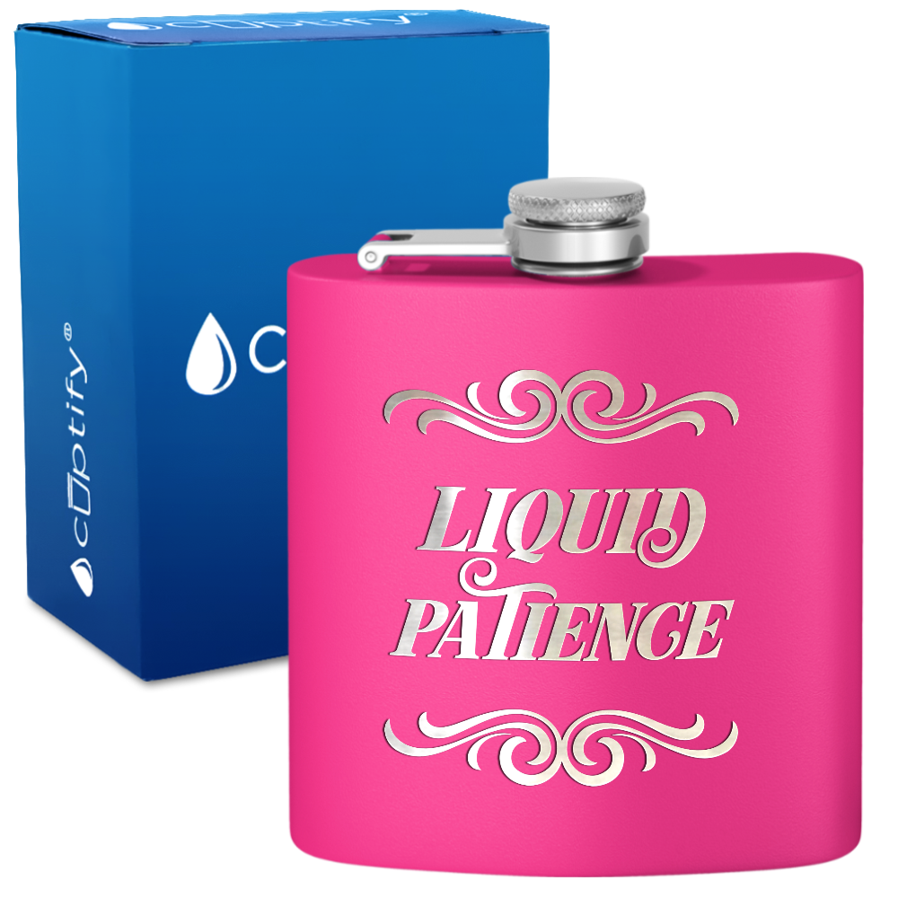 Liquid Patience 6 oz Stainless Steel Hip Flask