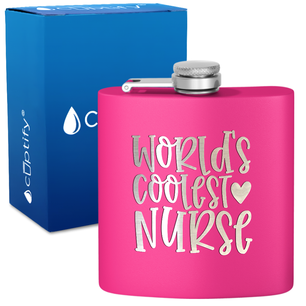 World's Coolest Nurse 6oz Stainless Steel Hip Flask