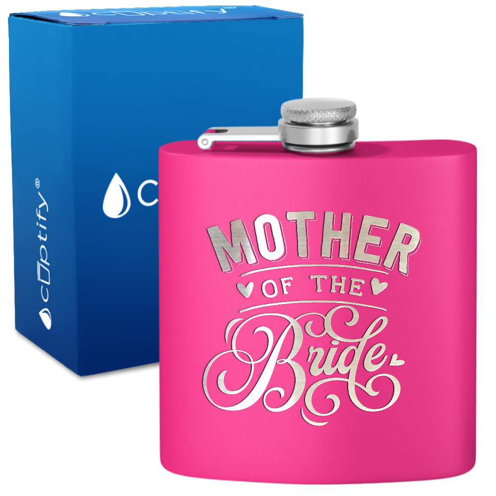 Mother of the Bride 6 oz Stainless Steel Hip Flask