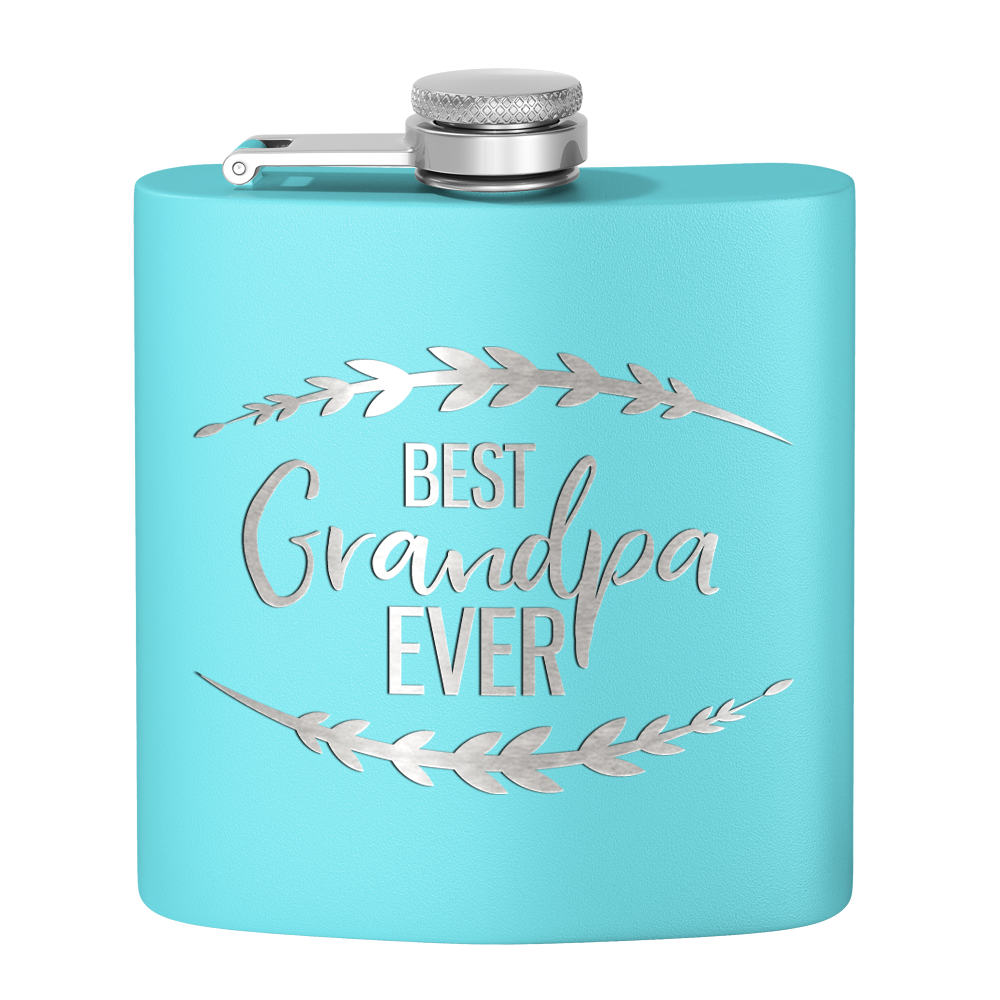 Best Grandpa Ever 6 oz Stainless Steel Hip Flask