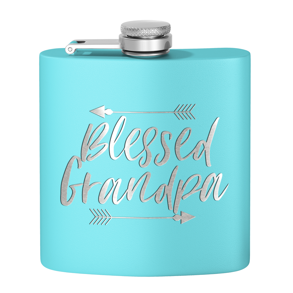 Blessed Grandpa 6 oz Stainless Steel Hip Flask