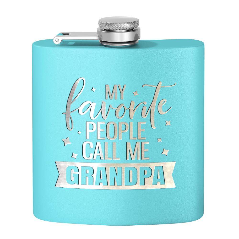 Favorite People Grandpa 6 oz Stainless Steel Hip Flask