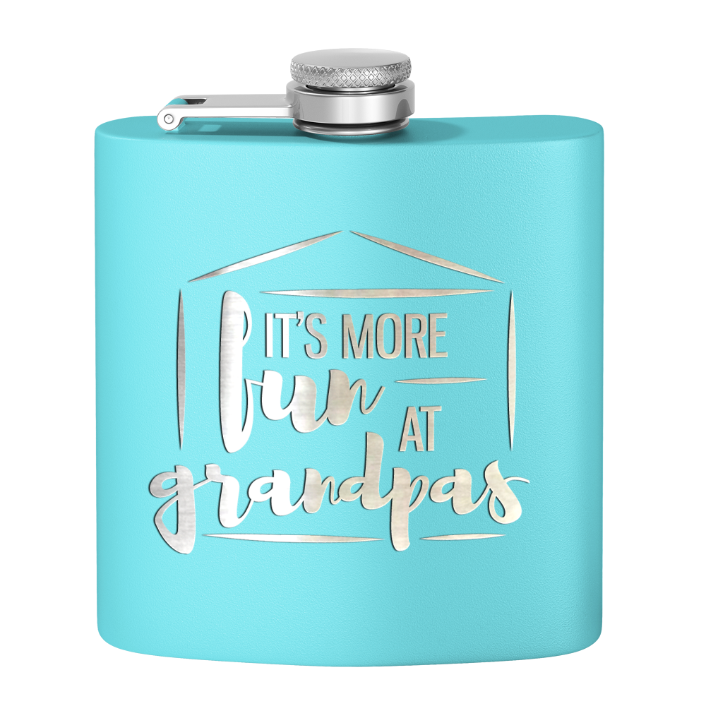 Fun At Grandpas 6 oz Stainless Steel Hip Flask