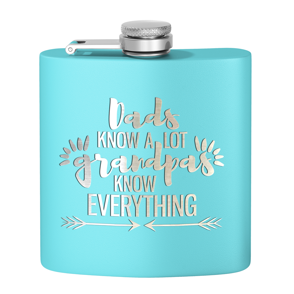 Grandpa Knows 6 oz Stainless Steel Hip Flask