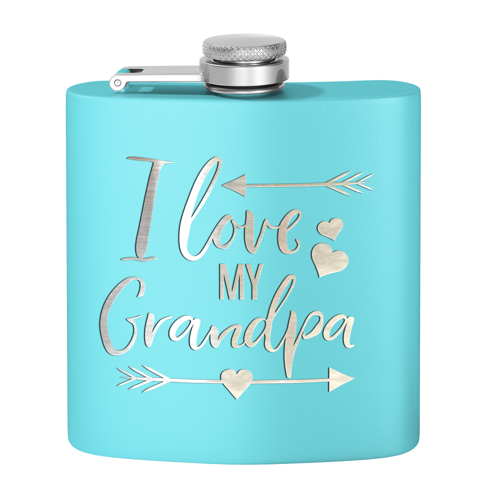Love Grandpa 6 oz Stainless Steel Hip Flask