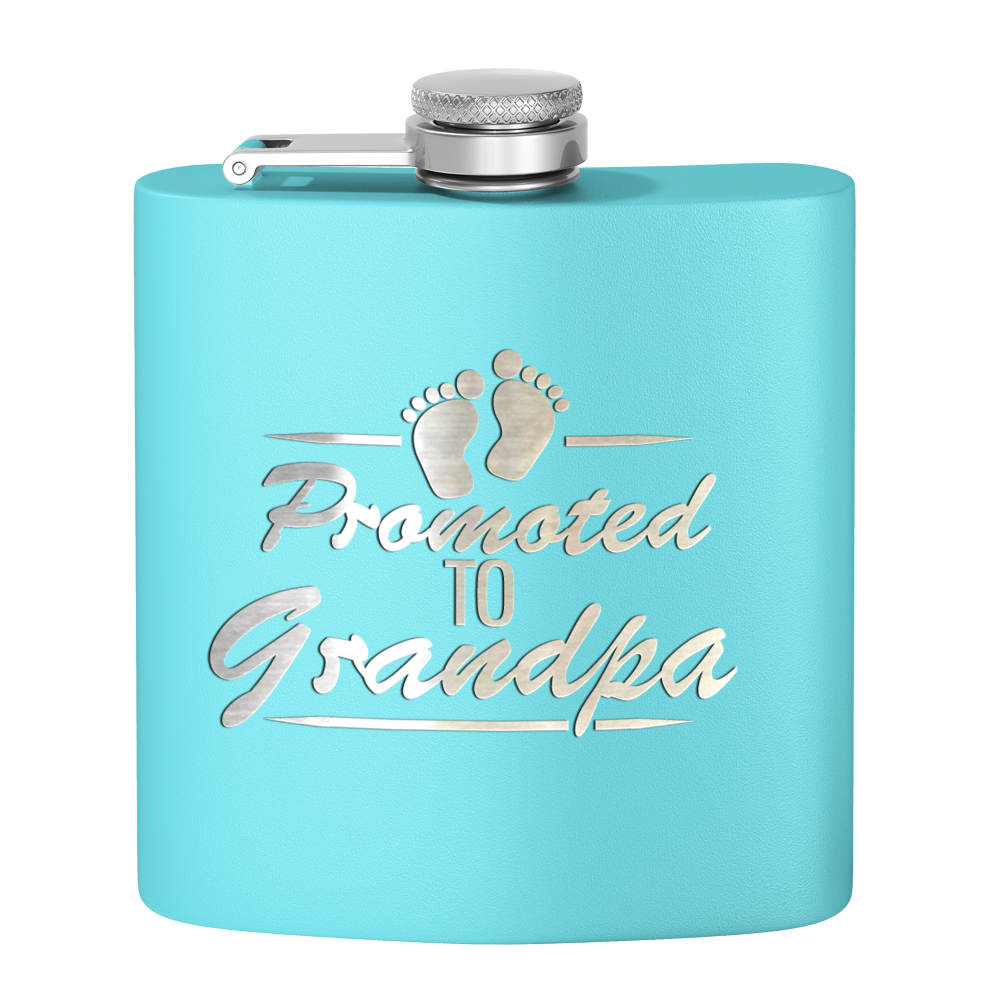 Promoted to Grandpa 6 oz Stainless Steel Hip Flask