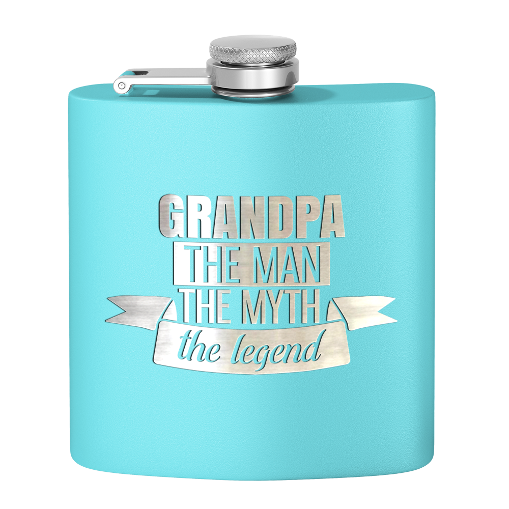 Grandpa The Man 6 oz Stainless Steel Hip Flask