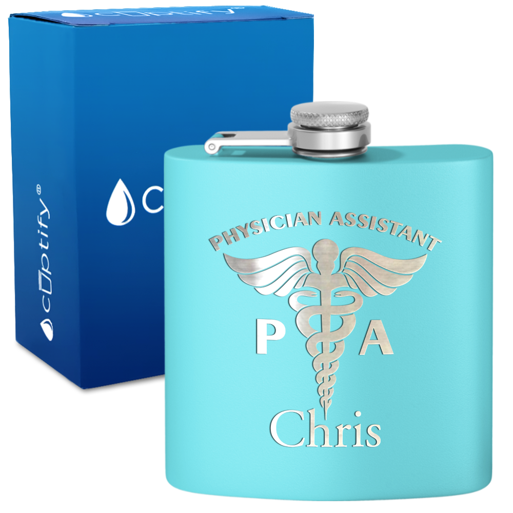 Personalized PA Physician Assistant 6oz Stainless Steel Hip Flask