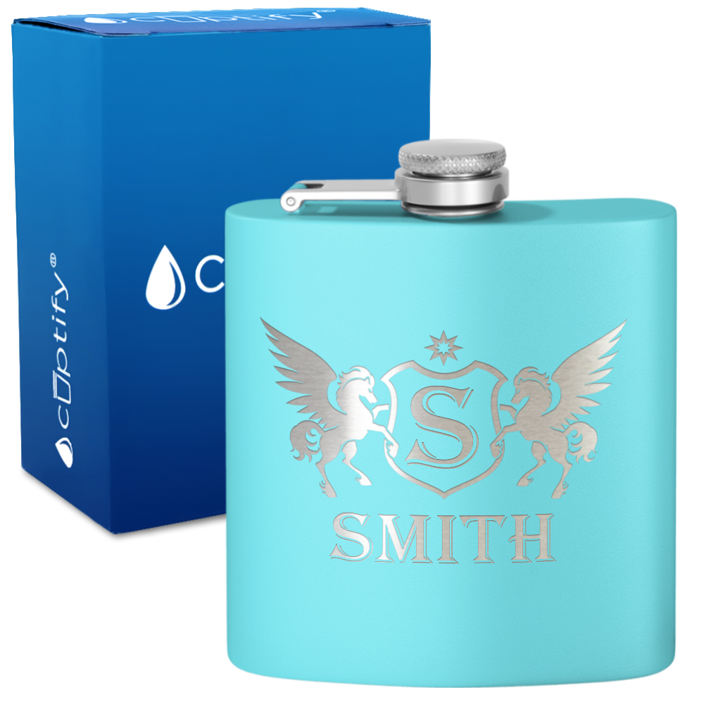 Personalized Pegasus 6oz Hip Flask