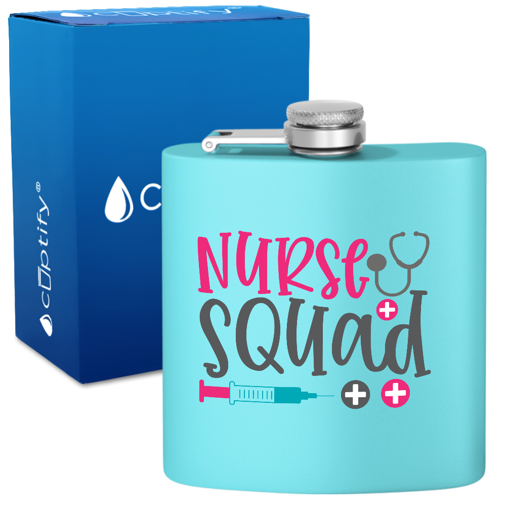 Nurse Squad 6oz Stainless Steel Hip Flask