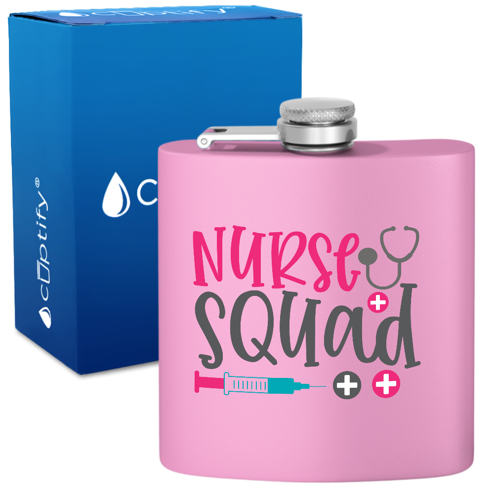 Nurse Squad 6oz Stainless Steel Hip Flask
