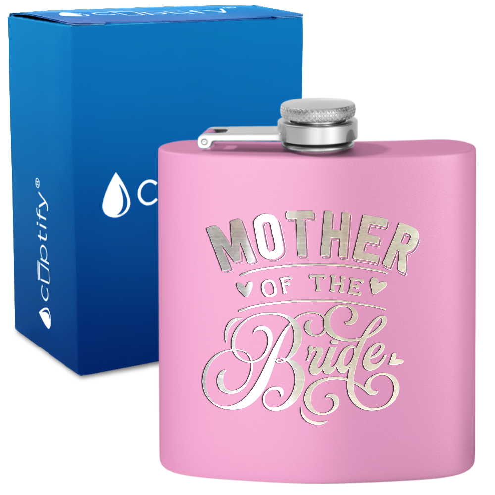 Mother of the Bride 6 oz Stainless Steel Hip Flask
