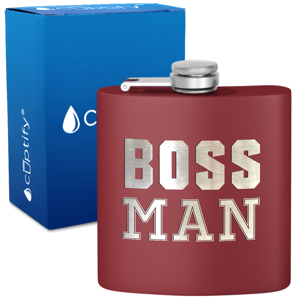Boss Man 6oz Stainless Steel Hip Flask