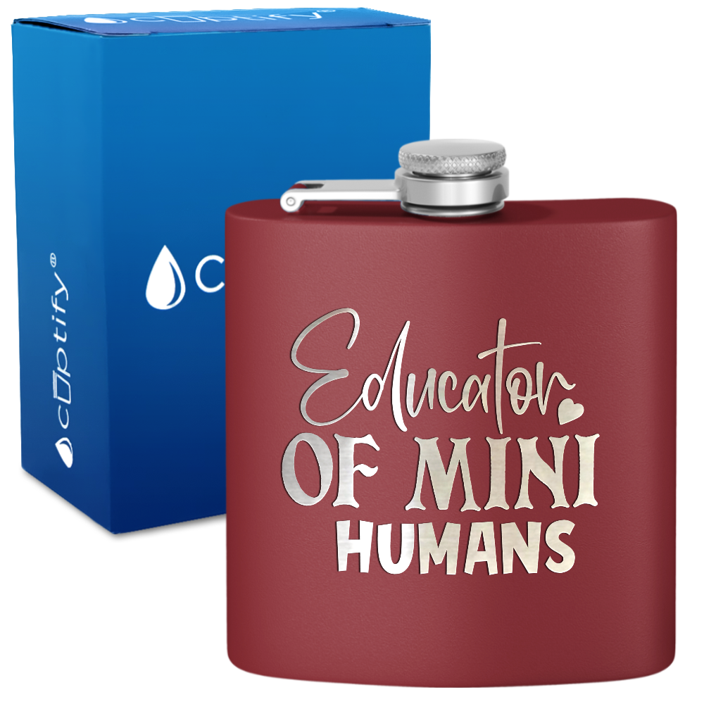 Educator Of Mini Humans 6oz Stainless Steel Hip Flask