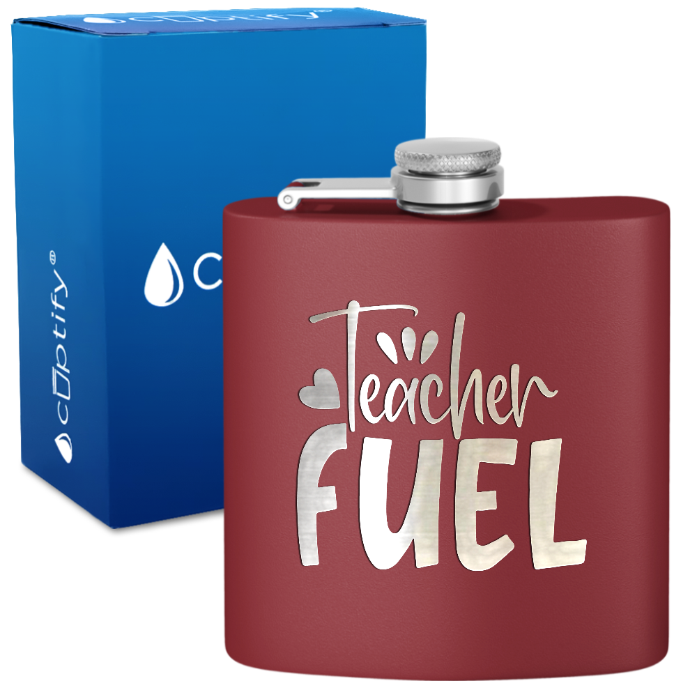 Teacher Fuel 6oz Stainless Steel Hip Flask