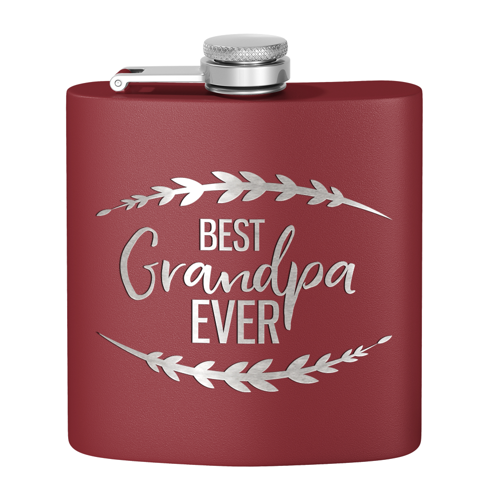 Best Grandpa Ever 6 oz Stainless Steel Hip Flask